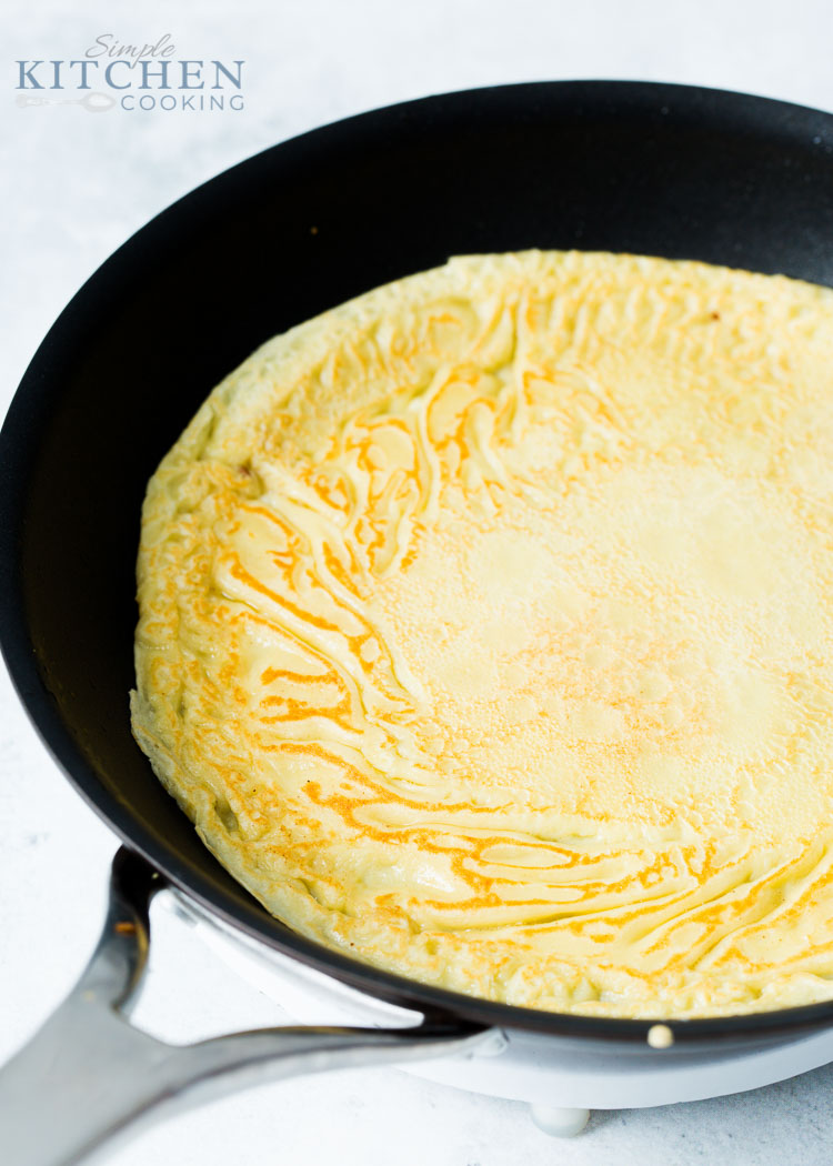 Pancakes cooking in the frying pan