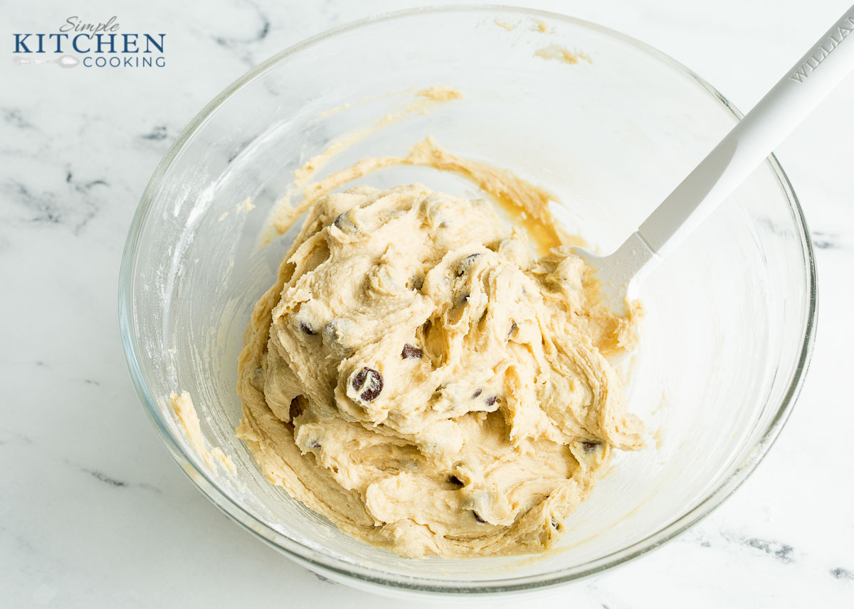 Bowl of chocolate chip cookie dough