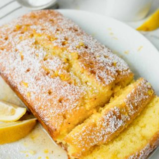 slices of lemon drizzle cake
