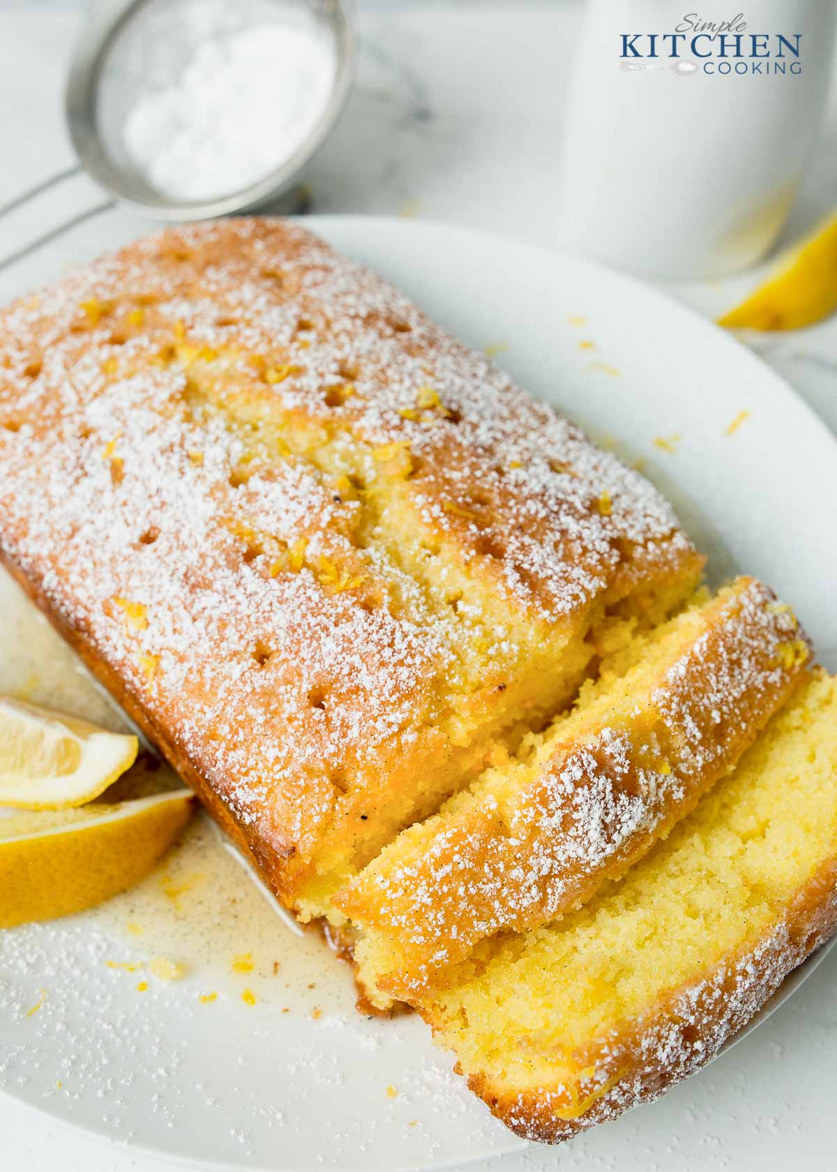 slices of lemon drizzle cake