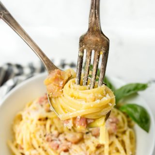 Bowl of pasta carbonara