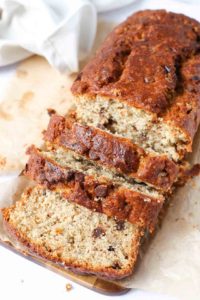 Slices off banana bread loaf