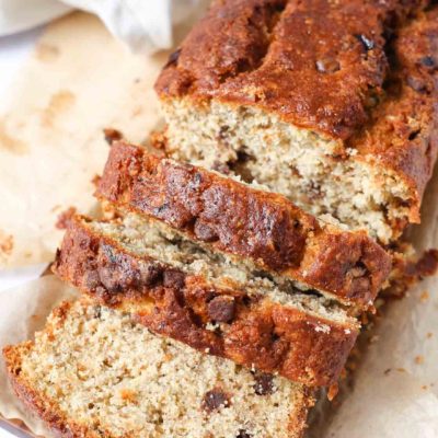 Slices off banana bread loaf